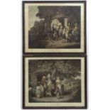 W. Nutter, after W. R. Bigg, A pair of circa 1795 hand coloured engravings, 'Saturday Evening, the