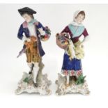 Two Continental porcelain figurines Please Note - we do not make reference to the condition of