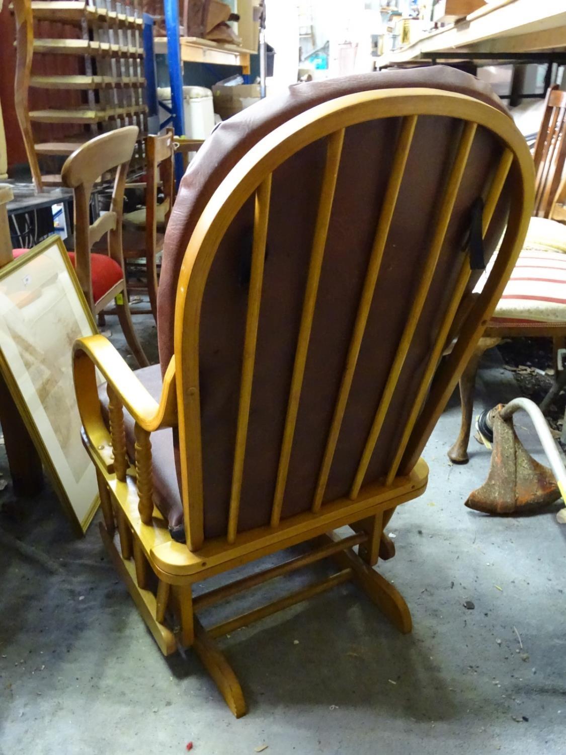 A late 20thC rocking chair Please Note - we do not make reference to the condition of lots within - Image 2 of 4