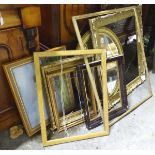 Assorted picture frames, an oil painting and a mirror of oval form. Please Note - we do not make
