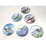 Collectors plates : 6 plates depicting RAF / airplane / aviation scenes by various makers