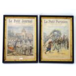 Le petit journal and le petit Parisian - framed illustrations Please Note - we do not make reference