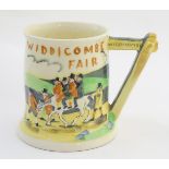Hunting: A 20thC Crown Devon Fieldings Widdicombe Fair musical tankard, decorated with figures on