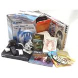 Box of assorted miscellaneous items to include parts of a Swann security camera system etc Please