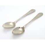 A pair of Georgian Scottish silver teaspoons. Hallmarked Edinburgh 1809 maker JM. Approx 5 1/2" long