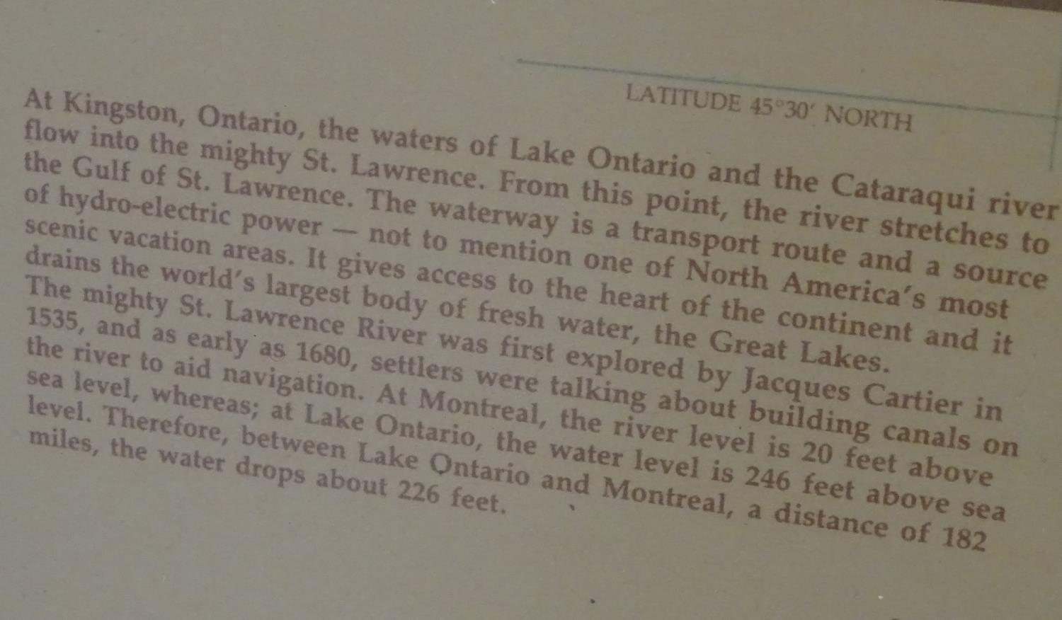 Four prints / maps framed together relating to the St Lawrence River and Seaway, Home waters to - Image 12 of 13