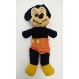 Toy: A Walt Disney Mickey Mouse plush soft / stuffed toy with felt shorts, manufactured by