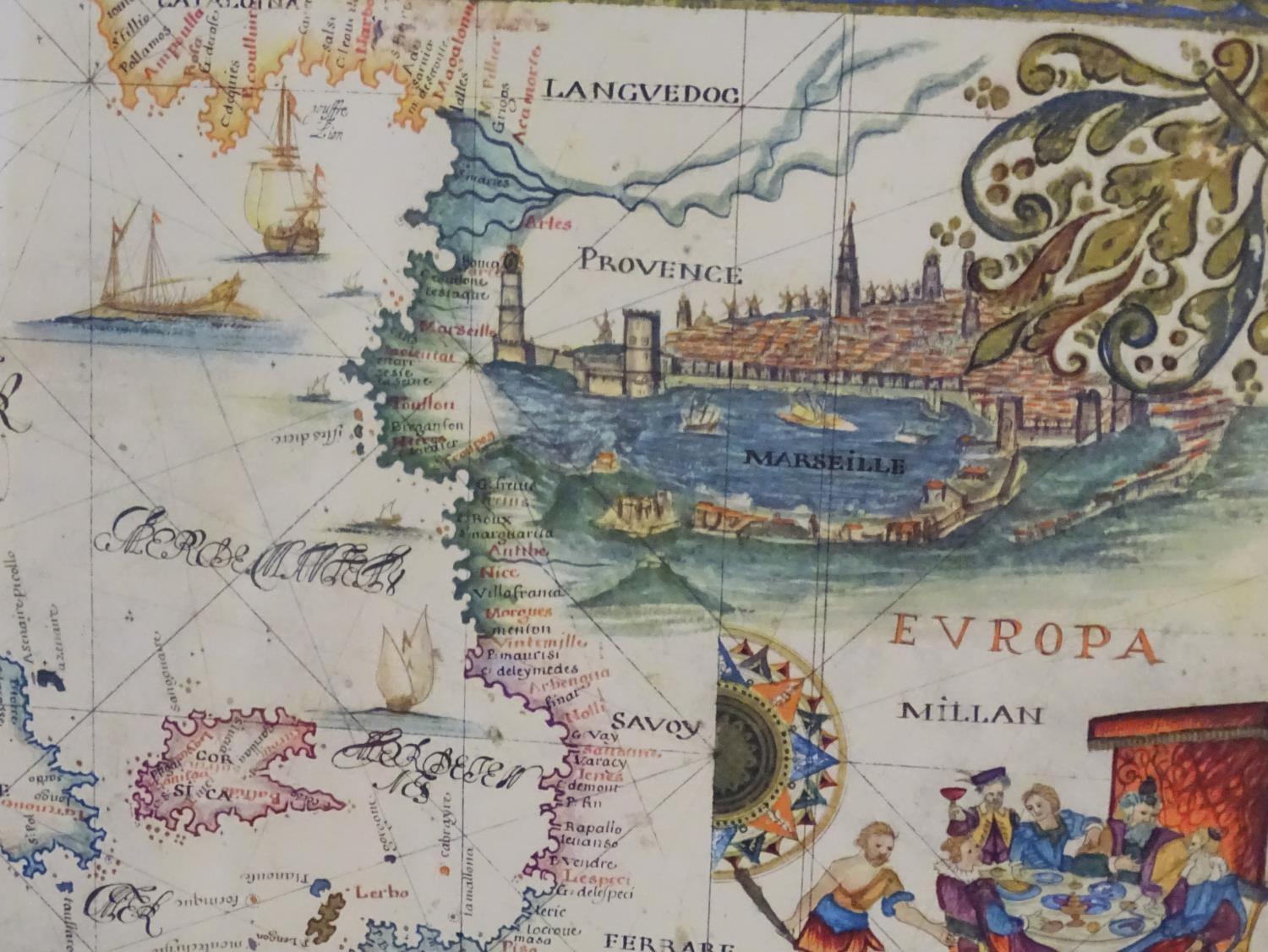 After Gerardus Mercator (1512-1594), A 20thC decorative map depicting part of the Mediterranean, - Image 5 of 7