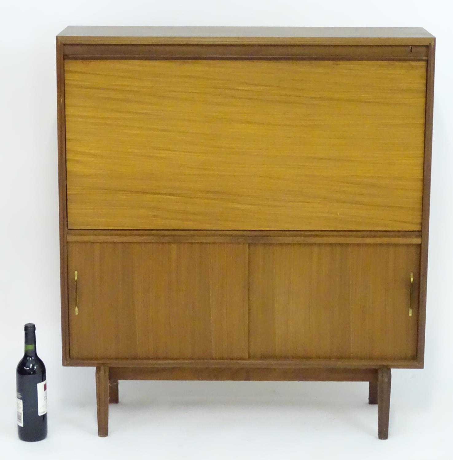 Vintage Retro, Mid-Century: a teak drinks cabinet by Beaver & Tapley Ltd, London, labelled 'Multi- - Image 4 of 7