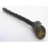 An Irish shillelagh / club with painted shamrock decoration. Approx. 17 1/4" long Please Note - we