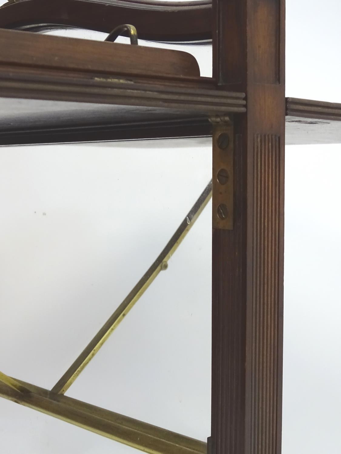 An unusual 19thC metamorphic reading table / fire screen. Having a sliding glass screen with a brass - Image 8 of 13