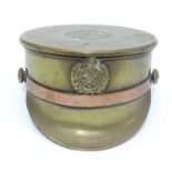 Militaria: a First World War / WW1 / WWI trench art dish/ tray formed as an upturned peaked cap,