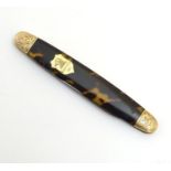 An early 20thC penknife by Joseph Rodgers of Sheffield. The tortoiseshell grips with gilt metal