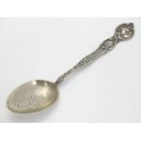 An American Sterling silver ?Seattle? souvenir spoon, the terminal with a depiction of George