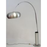 Vintage Retro, Mid-Century: a European standard lamp, of arched form with chrome and stainless steel