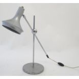 Vintage Retro, Mid-Century: a European metal desk lamp, the light affixed to an adjustable arm and