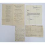 Ecclesiastical WW2 interest ephemera relating to and written by Canon John Hood, to include a