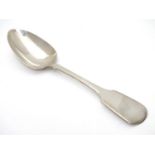 A William IV silver fiddle pattern table spoon hallmarked Exeter 1831 maker Jonathan Ramsey 8 1/2"