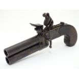 Militaria: a flintlock tap-action pocket pistol / gun by Joseph & William Richards, London