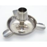 A Silver table vesta/ashtray, the central match holder having a ribbed surface for match striking.