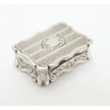 A Victorian silver vinaigrette hallmarked Birmingham 1851 maker Edward Smith. 1 1/4" x 7/8" Please