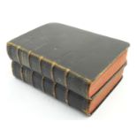 Books: Early 20thC religious texts in two volumes, bound in leather with red page edges, the