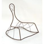 Garden & Architectural, Salvage: a mid-20thC metal rocking chair frame, suitable for use as a