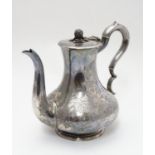 A silver plate coffee pot by Elkington & Co.Approx. 9" high Please Note - we do not make reference