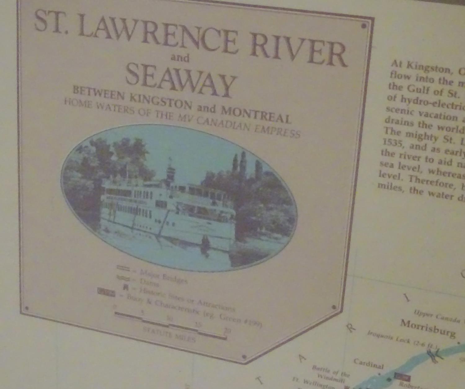 Four prints / maps framed together relating to the St Lawrence River and Seaway, Home waters to - Image 11 of 13