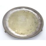 Midwifery Interest: A silver plate tray / salver engraved to centre Haig Maternity Home, Perrumpo,