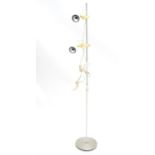 Vintage Retro, Mid-Century: a European standard lamp, stainless steel finish, with two uplights (
