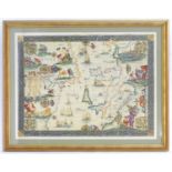 After Gerardus Mercator (1512-1594), A 20thC decorative map depicting part of the Mediterranean,