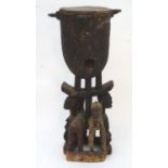 Ethnographic / Native / Tribal: A large carved African Republic of Guinea ceremonial Baga drum.
