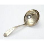 A 19thC Irish silver short ladle hallmarked Dublin maker JW 4" long Please Note - we do not make