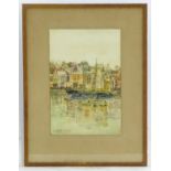 E. H. Peters, XX, Watercolour, A harbour scene with boats and figures. Signed and dated 1946 lower