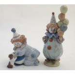 Two Lladro figures of clowns, to include Pierrot Clown with Dog and Ball, model no. 5278 and