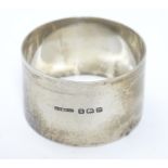 A silver napkin ring hallmarked Birmingham 1939 maker S Blanckensee & Son Ltd Please Note - we do