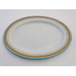 A Victorian Royal Worcester oval serving dish / meat plate, with banded decoration. Marked under.