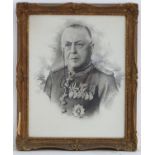 Militaria: a monochrome portrait of a First World War/WWI/WW1 General of the British Army, 11 1/2" x