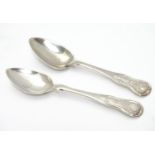 Two Scottish silver teaspoons by Robert naughton, one hallamrked Edinburgh 1820, the other with