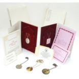 Assorted jewellery including a silver pendant ' the flowers of Love pendant' by Franklin Mint Ltd. a