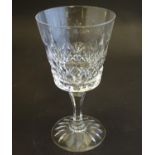 A collection of Royal Brierley crystal drinking glasses, comprising champagne flutes (8) and wine