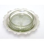 A silver and cut glass butter dish. Hallmarked Birmingham 1946 maker EJ Houlston. Approx. 5 ½?