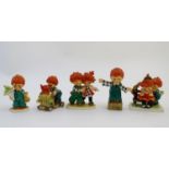 Five Goebel Redhead figures by Charlot Byj, comprising O'Hair for President, a red head boy standing
