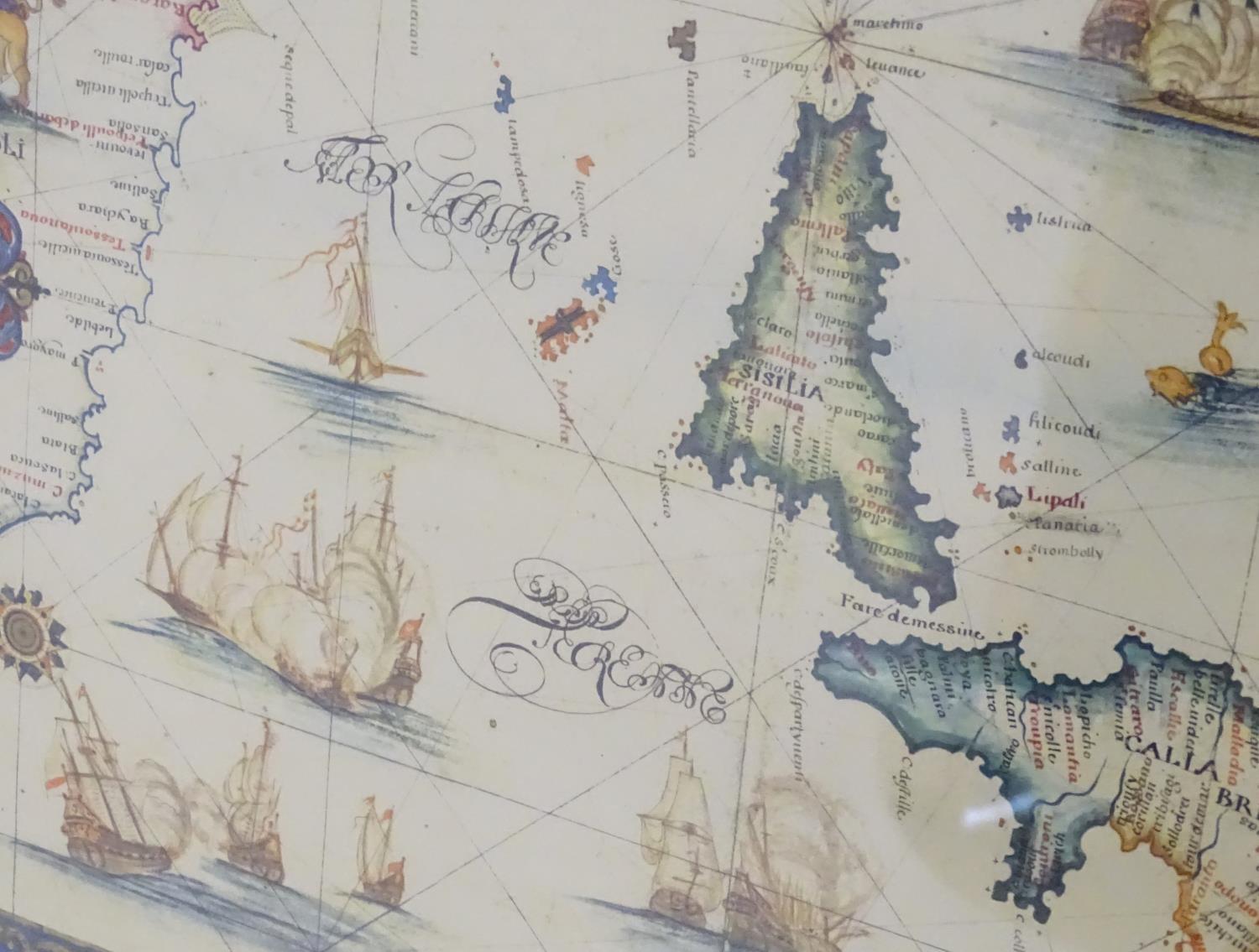 After Gerardus Mercator (1512-1594), A 20thC decorative map depicting part of the Mediterranean, - Image 7 of 7