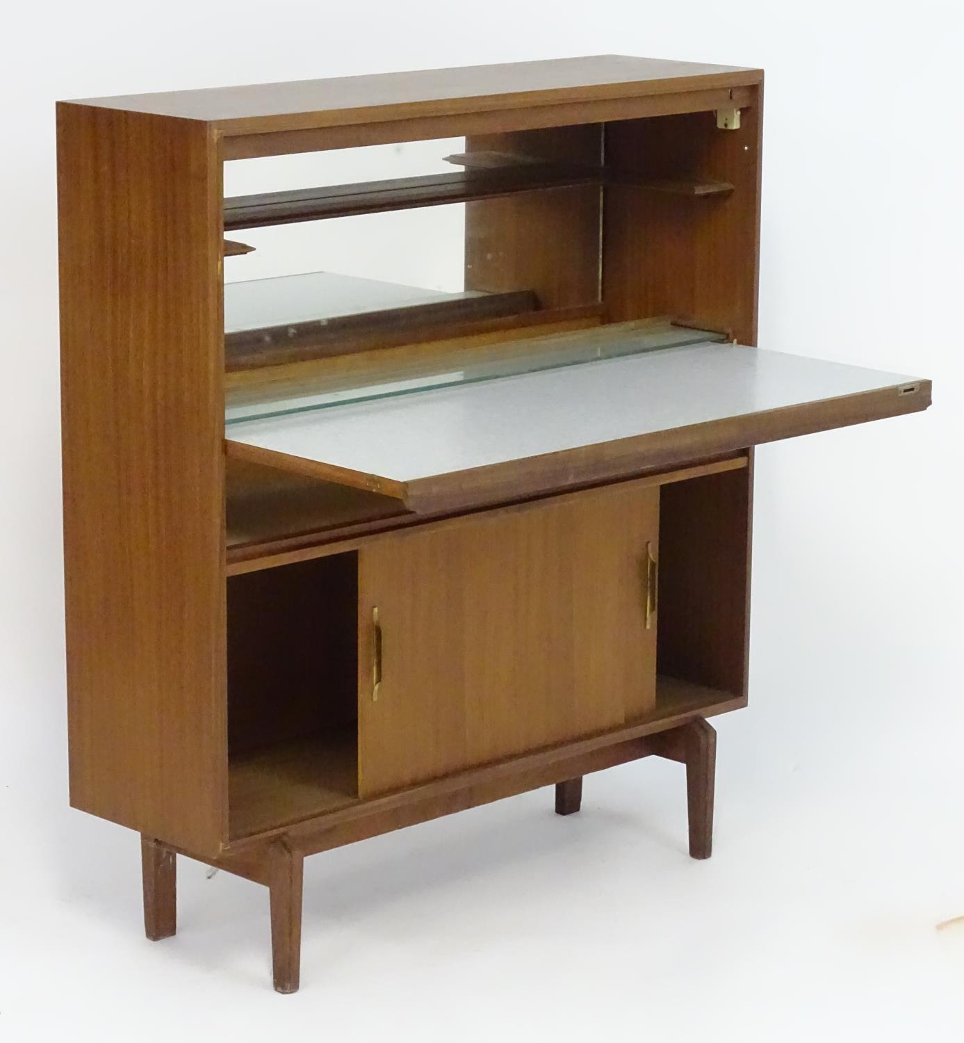 Vintage Retro, Mid-Century: a teak drinks cabinet by Beaver & Tapley Ltd, London, labelled 'Multi- - Image 5 of 7