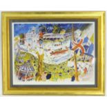 After Ian Weatherhead (b. 1932), Limited edition (no. 90/100) lithograph, Between Races, Henley,