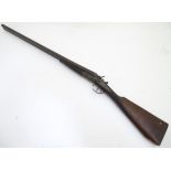 Shotgun: a Thomas Wild, Birmingham 12 bore back-action toplever side by side hammergun, 30" steel
