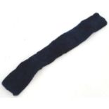 A navy fleece equestrian / horse girth cover, 34" Please Note - we do not make reference to the