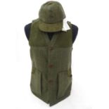 A Laksen skeet vest / shooting gilet, size M, together with a matching tweed cap with tags (2)